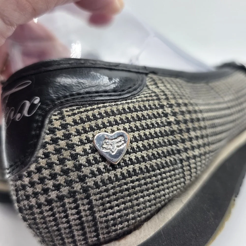Fox Racing Mary Jane Shoes Women's SZ 8 Houndstooth Buckle Y2K Rare Moto Punk